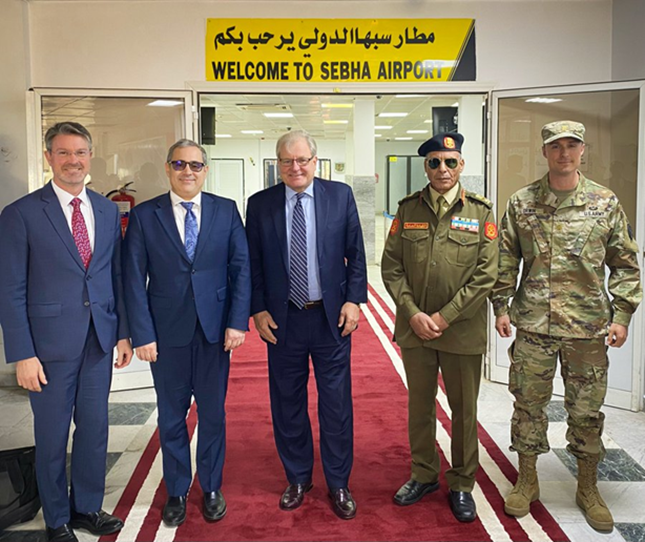 U.S. 3D delegation arrives at the Sebha Airport.