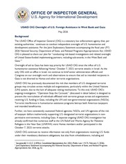 Oversight Plan for West Bank Gaza
