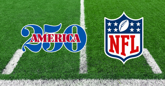 America250 logo and NFL logo