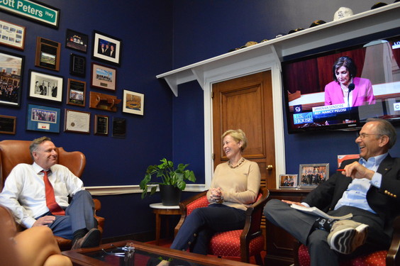Howard and Jean Somers with Rep. Peters