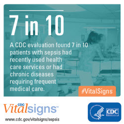 A CDC evaluation found 7 in 10 patients with sepsis had recently used healthcare services...