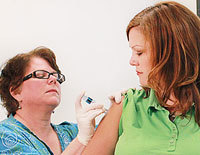 Woman Getting Flu Shot