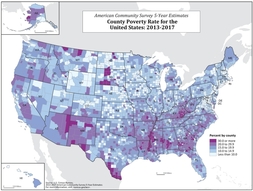 County Poverty Rate for the U.S. 2013 to 2017