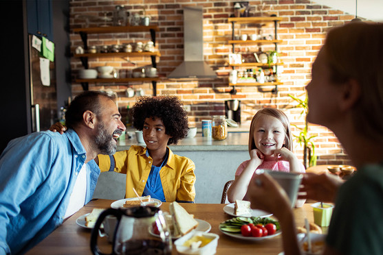 Family at the dinner table