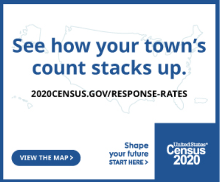 2020 Census response rate map badge