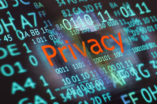 Privacy in red letters