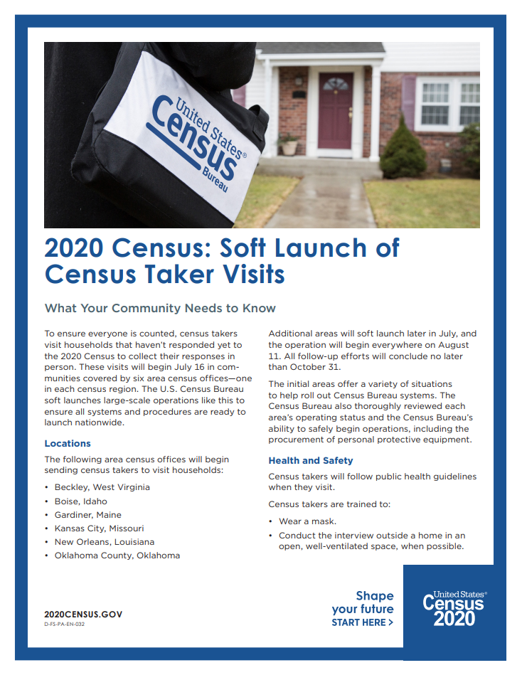 Soft Launch of Census Taker Visits
