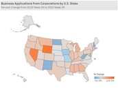 Business Applications from Corporations by U.S. State: Week 29