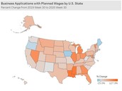 Business Applications with Planned Wages by State: Week 30
