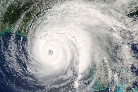 Arial view of a hurricane 