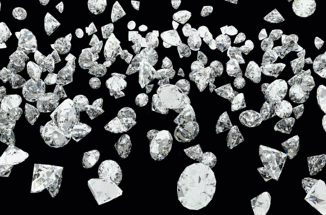 Diamonds on a black backdrop changing colors