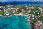 An aerial view of an island area