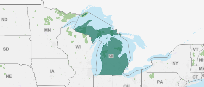 Michigan and surrounding states