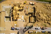 An aerial view of a construction site