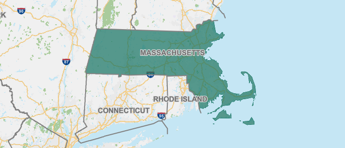 Massachusetts and surrounding states