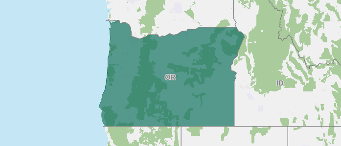 Oregon and surrounding U.S. States