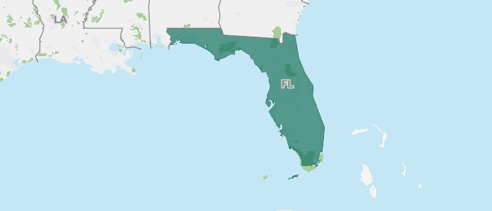 Florida and its surrounding states