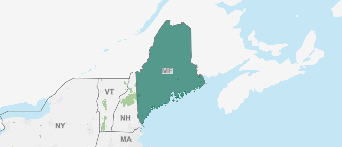 Maine and the land surrounding the state