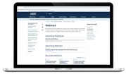 A list of Census Data webinars on a laptop