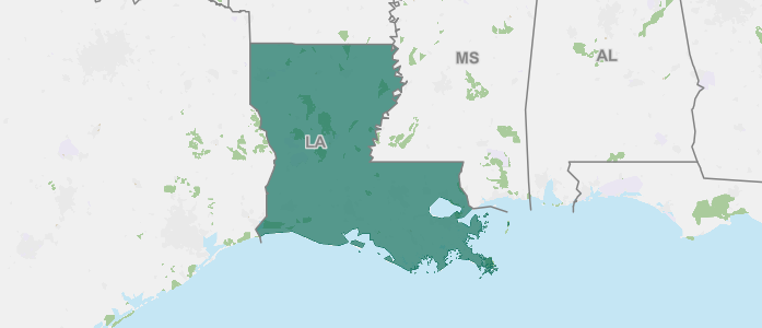 Louisiana and its surrounding states