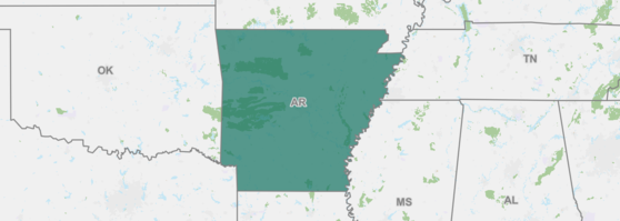 Arkansas and its surrounding states