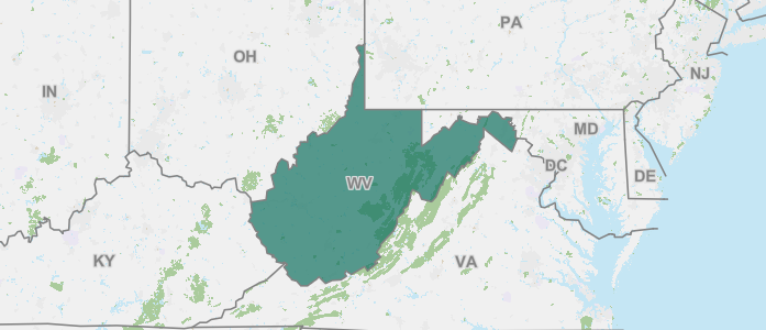 West Virginia and surrounding states