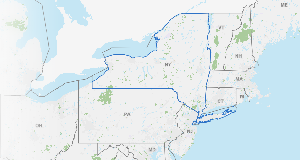 New York and its surrounding states