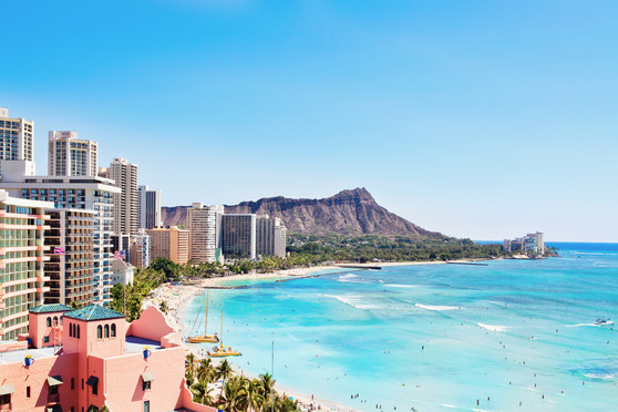 Diamond Head volcanic cone in Oahu, Hawaii