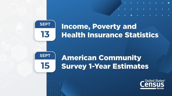 9/13 Income, Poverty, and Health Insurance Statistics release and 9/15 American Community Survey release