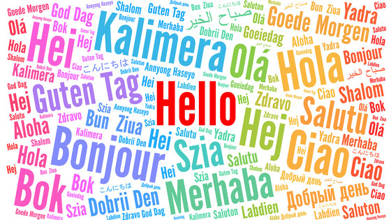 "Hello" in many languages.