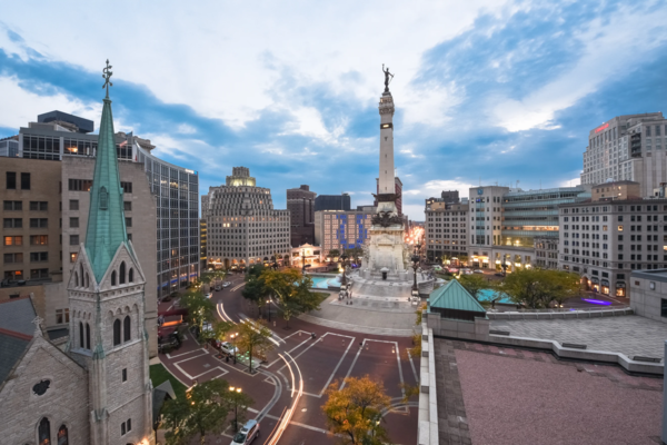 Monument Circle in Indianapolis, Indiana