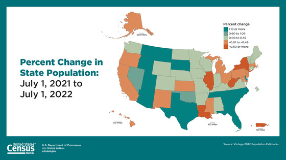 Pop Estimates Percent Change in State Pop 2022