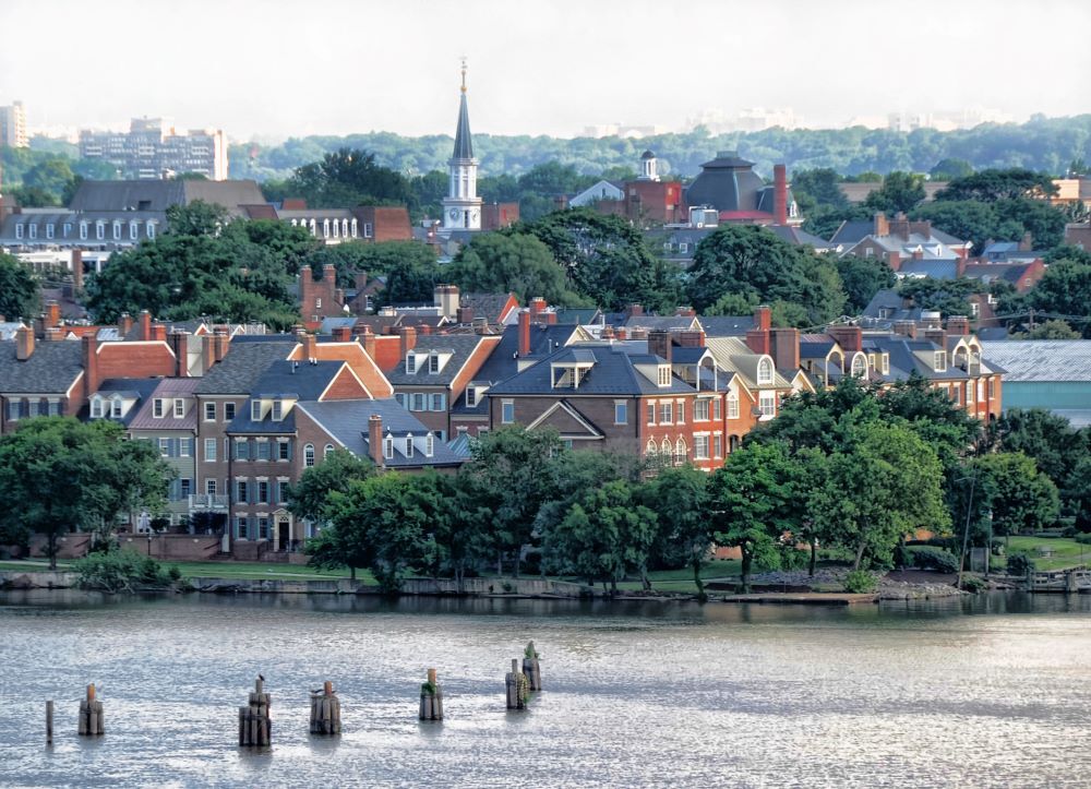 Old Town, Alexandria, VA, taken from the Wilson Bridge that crosses the Potomac River