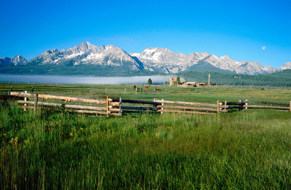 Arrow A Ranch and Sawtooth Mountains, Stanley, ID