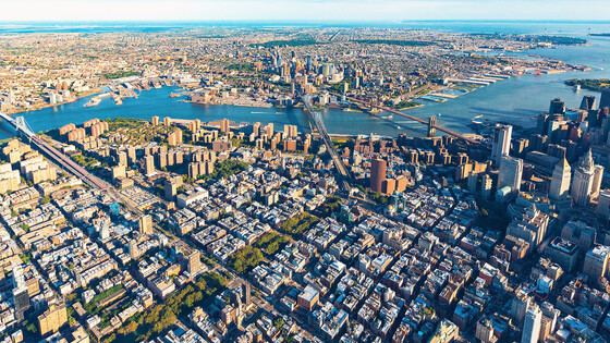 The Lower East Side of Manhattan with Brooklyn in the background