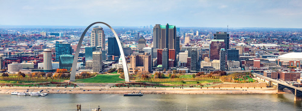 The Gateway Arch and St. Louis skyline