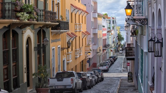 A streetscape in Puerto Rico