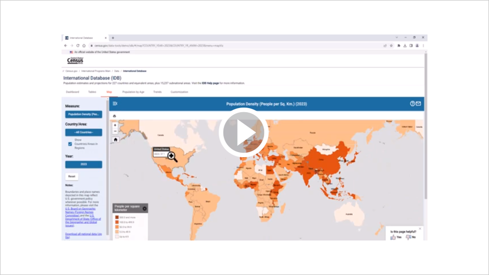 Data Gem: Use the International Database to Visualize and Compare International Demographic Trends