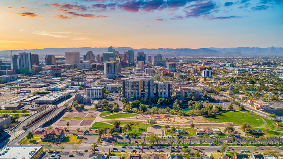 An aerial view of Phoenix, Arizona