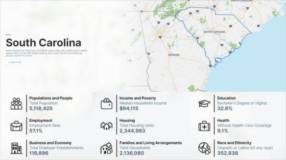 South Carolina State Map