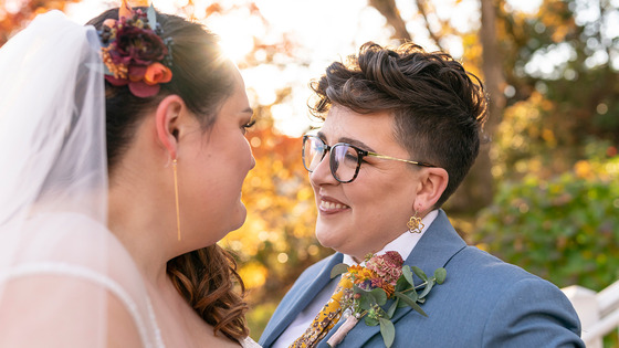 Two women declaring their marriage vows for each other