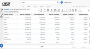 Annual Geographic Information Table on the Census Data Platform