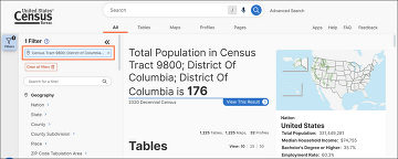 Search by address on Census Data Platform: Population and demographic data