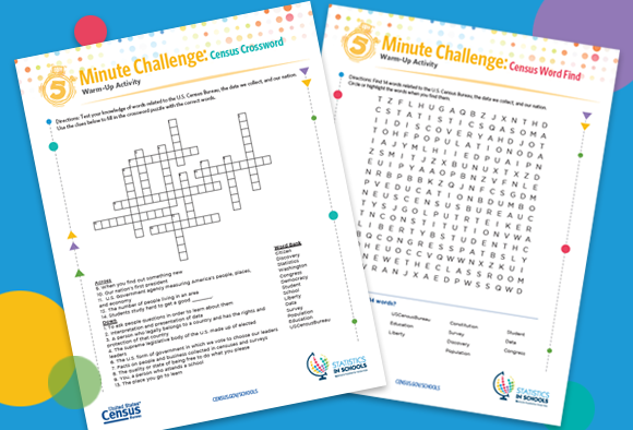 Census Word Find and Crossword Warm-Up