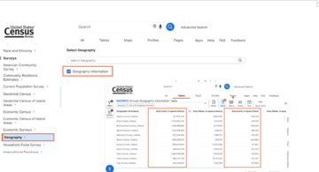 Geography data on the Census Data Platform