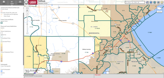 Screenshot from Census Bureau TIGERweb