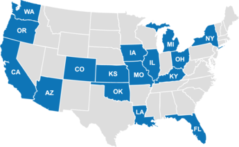 16 states with reports
