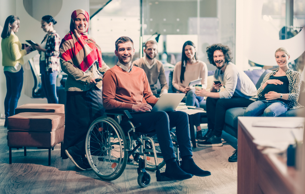 Diverse office workers