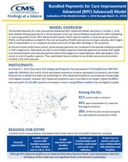 Bundled Payments for Care Improvement Advanced (BPCI Advanced) Model Year One Findings-At-A-Glance Evaluation Report (PDF)