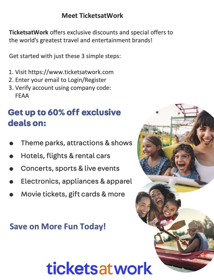 Tickets at work Save on more fun today